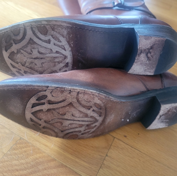 FRYE Riding Monogram High Pull On Boots in Cognac Size 11B - Picture 6 of 7